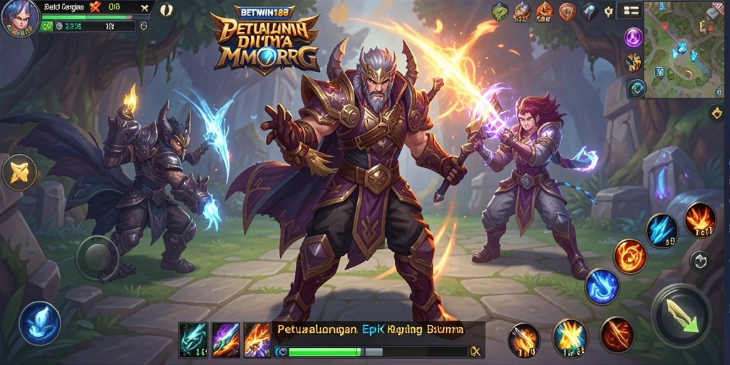 Screenshot BETWIN188 menampilkan pertempuran seru di dunia MMORPG.