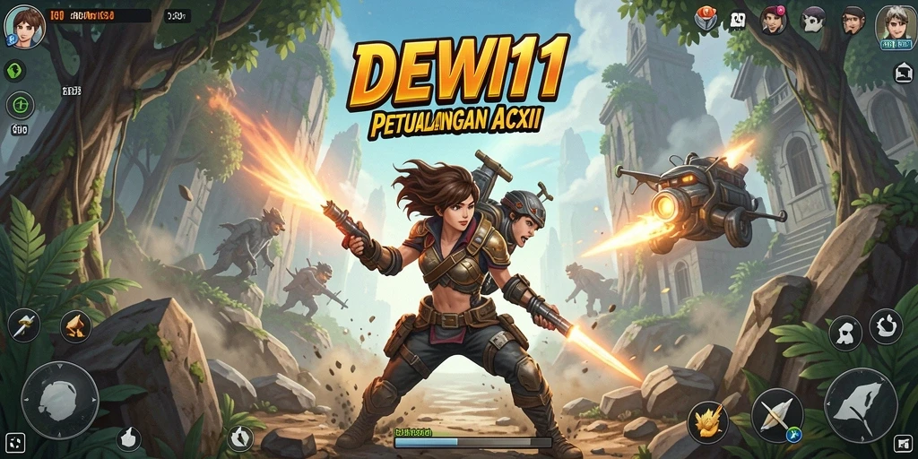 Tampilan seru dari gameplay DEWI11 yang penuh aksi.