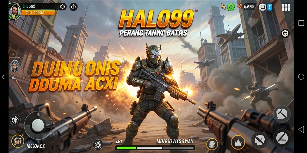 Tampilan utama gameplay HALO99 menampilkan aksi yang mendebarkan.