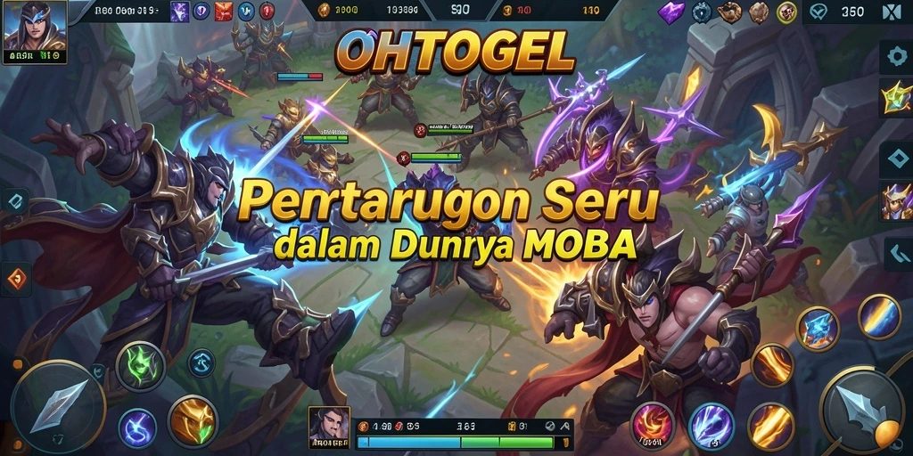 Screenshot gameplay OHTOGEL yang menunjukkan pertarungan seru MOBA.