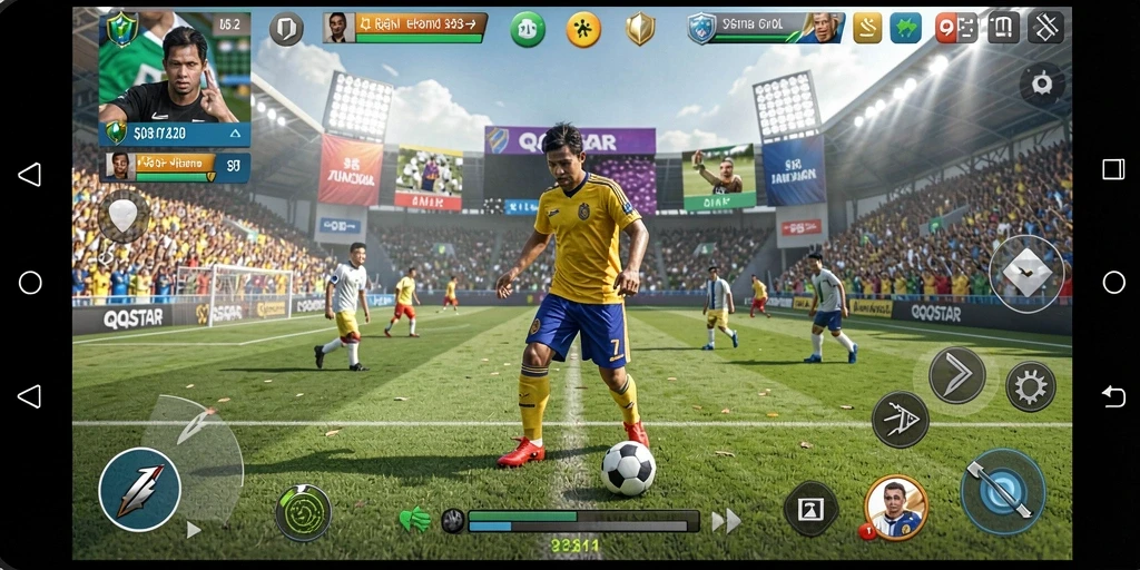 Tampilan gameplay QQSTAR yang seru dan menegangkan di lapangan.