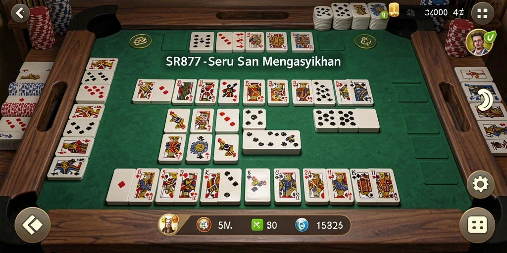 Tampilan gameplay SR877 yang menampilkan pemain sedang bermain Domino.