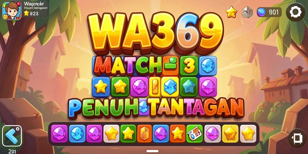Tampilan gameplay WA369 yang seru dan penuh warna dalam genre Match-3.